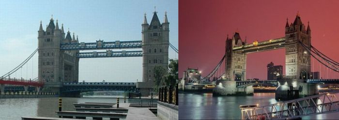 Cloned London Tower Bridge in Suzhou, Jiangsu province, China