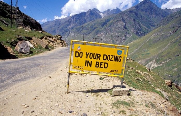 Leh–Manali Highway road signs, Jammu - Kashmir - Himachal Pradesh states, India