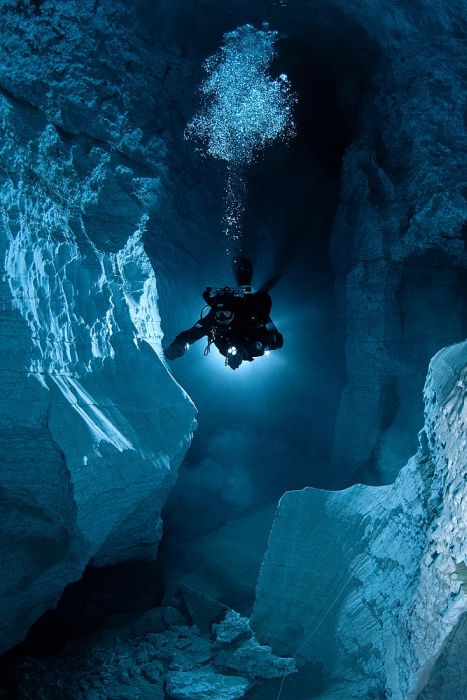 Cave diving with Natalia Avseenko, Orda cave, Perm region, Ural, Russia
