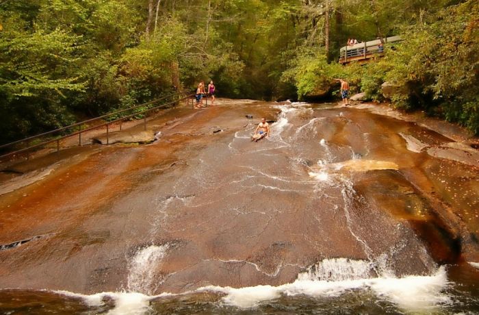 Sliding Rock, Looking Glass Creek, Pisgah National Forest, Brevard, North Carolina, United States