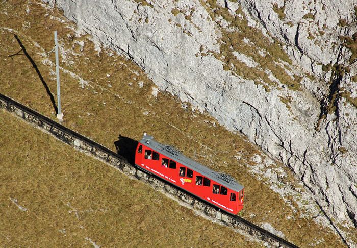 Pilatus railway, Alpnachstad, Esel summit, Obwalden, Switzerland