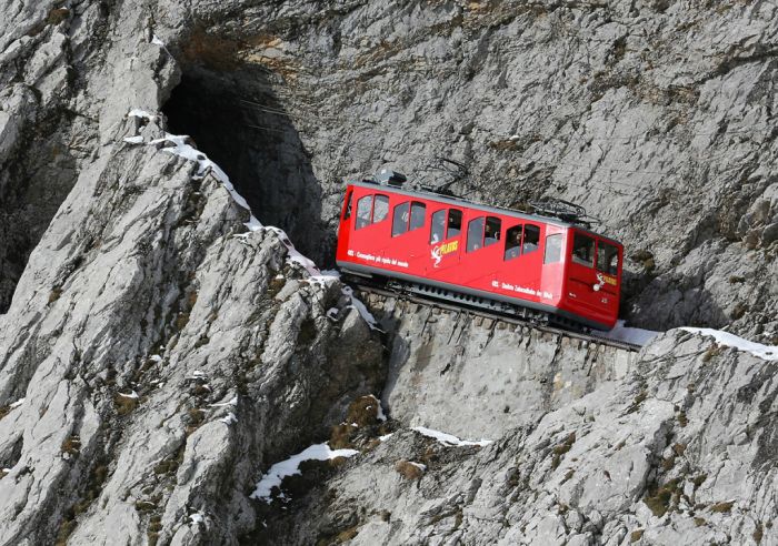 Pilatus railway, Alpnachstad, Esel summit, Obwalden, Switzerland