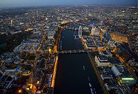 World & Travel: Bird's-eye view of London at night, United Kingdom