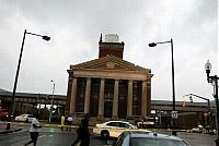 World & Travel: Collapse of the church dome because of strong wind, driver survived, Shreveport, Louisiana