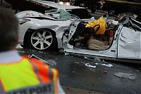 World & Travel: Collapse of the church dome because of strong wind, driver survived, Shreveport, Louisiana