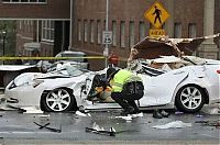 World & Travel: Collapse of the church dome because of strong wind, driver survived, Shreveport, Louisiana