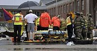 World & Travel: Collapse of the church dome because of strong wind, driver survived, Shreveport, Louisiana