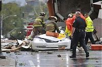 World & Travel: Collapse of the church dome because of strong wind, driver survived, Shreveport, Louisiana