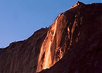 World & Travel: Fiery Light, Horsetail Falls, Yosemite, California, United States