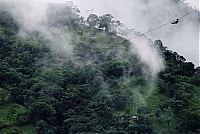 World & Travel: Old pulley system over the abyss, Rio Negro, Colombia