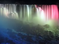 World & Travel: Night view of Niagara Falls, Canada, United States