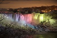 World & Travel: Night view of Niagara Falls, Canada, United States