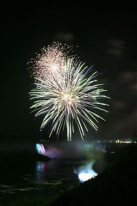 World & Travel: Night view of Niagara Falls, Canada, United States