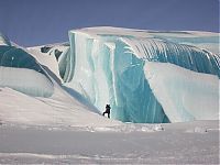 World & Travel: Blue ice from frozen waves, Antarctica