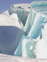 World & Travel: Blue ice from frozen waves, Antarctica