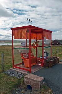 Bus stop, Unst, Scotland