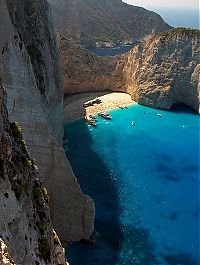 World & Travel: Shipwreck Cove, Navagio Beach on Zakynthos Island, Greece