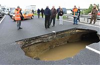 TopRq.com search results: Rainwater sinkhole on highway, Hungary