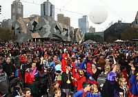 World & Travel: Super hero world record attempt, Federation Square in Melbourne, Australia