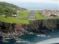 World & Travel: aerial view of airport runway