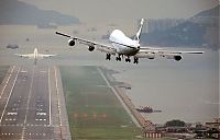 World & Travel: aerial view of airport runway