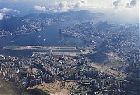 World & Travel: aerial view of airport runway