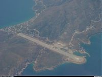 World & Travel: aerial view of airport runway