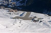 World & Travel: aerial view of airport runway