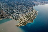 World & Travel: aerial view of airport runway