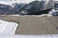 World & Travel: aerial view of airport runway