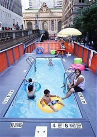 World & Travel: Dumpster swimming pools, Park Avenue, New York City, United States