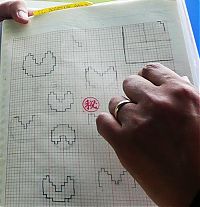 TopRq.com search results: Original sketches of Pac-Man drawings by Toru Iwatani