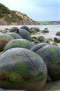 World & Travel: Moeraki Boulders, Koekohe Beach, Otago coast, New Zealand