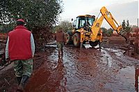 World & Travel: Red sludge alumina factory reservoir pollutes villages, Hungary