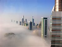 Dubai in the fog, United Arab Emirates