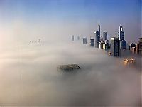 Dubai in the fog, United Arab Emirates
