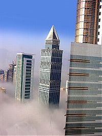 Dubai in the fog, United Arab Emirates