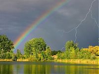 World & Travel: spectrum of rainbow light