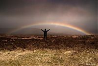 World & Travel: spectrum of rainbow light