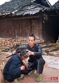 TopRq.com search results: Sickle haircut, Liang Qi, Dong village, China