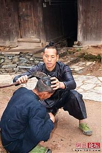 TopRq.com search results: Sickle haircut, Liang Qi, Dong village, China