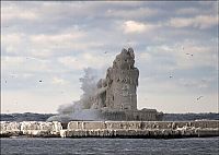 TopRq.com search results: Frozen lighthouse, Lake Erie, North America