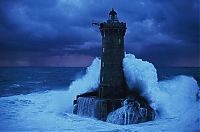 World & Travel: Lighthouse in the storm, France