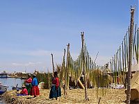 World & Travel: Uros people, floating islands of Lake Titicaca, Peru, Bolivia