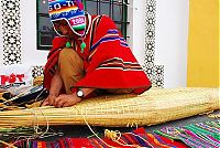 World & Travel: Uros people, floating islands of Lake Titicaca, Peru, Bolivia