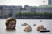 World & Travel: Die Badende by Oliver Voss, Binnenalster Lake, Hamburg, Germany