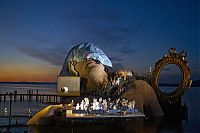 World & Travel: Seebühne floating stage, Bregenzer Festspiele, Lake Constance, Bregenz, Austria