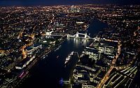 Bird's-eye view of London at night, United Kingdom