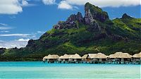 World & Travel: Four Seasons resort, Bora Bora, Society Islands, French Polynesia, Pacific Ocean