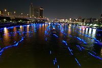 World & Travel: River of light with electronic LED fireflies, Sumida river, Tokyo